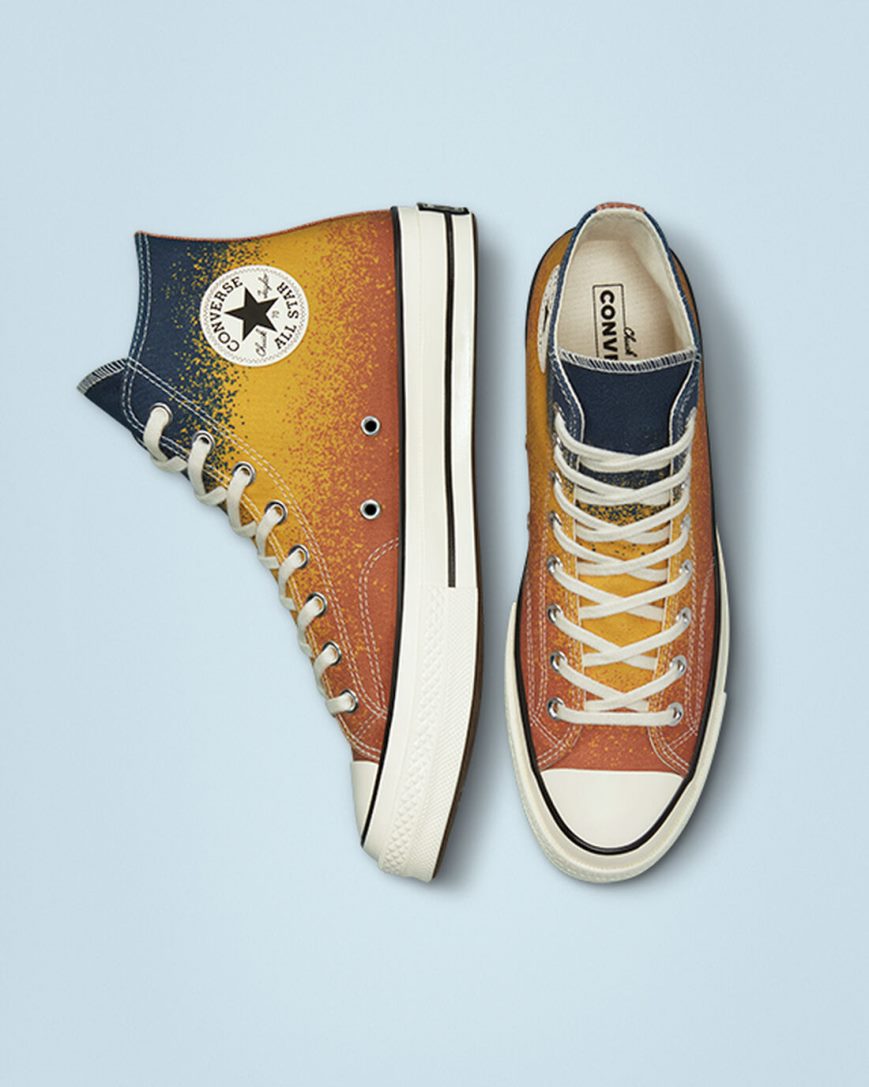 Men's Converse Chuck 70 Scatter Dye High Top Shoes Gold | AU 630ECS